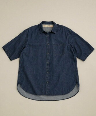 【SALE/50%OFF】LB.03 Section LB.03/デニムレギュラーカラーギャザーシャツ ナノユニバース シャツ/ブラウス シャツ/ブラウスその他 ブルー【送料無料】