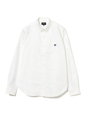 BEAMS HEART BEAMS HEART / ワンポイント ボタンダウンシャツ ビームス ハート シャツ/ブラウス 長袖シャツ ホワイト ブルー【送料無料】