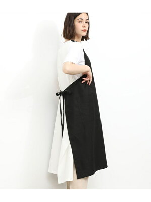 SALON adam et rope' 【6WAY】綿麻キャンバスFREELY APRON サロン アダム エ ロペ 生活雑貨 キッチン/ダイニング ブラック ホワイト【送料無料】