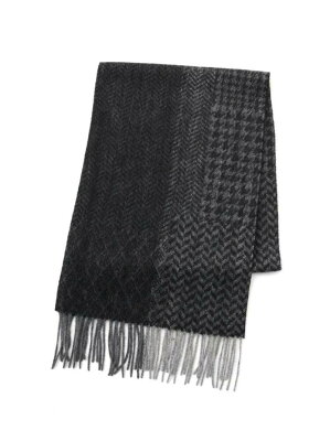 【SALE/45%OFF】TAKEO KIKUCHI カシミヤパッチワークマフラー タケオキクチ ファッショングッズ マフラー/スヌード ブラック グリーン レッド ブラウン ネイビー【RBA_E】【送料無料】