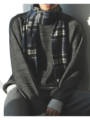 【SALE/40%OFF】BEAMS HEART BEAMS HEART / カシミヤ チェック マフラー ビームス ハート ファッショングッズ マフラー/スヌード ブルー グレー【RBA_E】【送料無料】