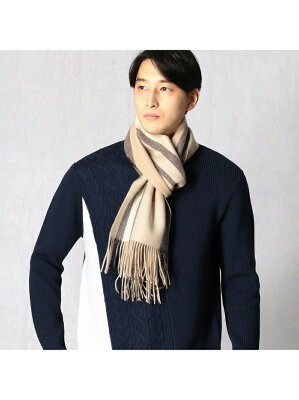 COMME CA MEN チェックカシミヤマフラー コムサメン ファッショングッズ マフラー/スヌード ブラウン ブラック レッド ブルー【送料無料】