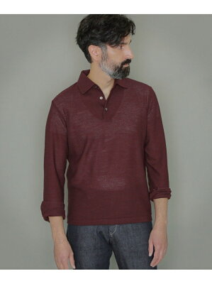 【SALE/40%OFF】MACKINTOSH LONDON ハニカム長袖ブライトンポロシャツ マッキントッシュ ロンドン トップス ポロシャツ レッド ブルー ブラウン【RBA_E】【送料無料】