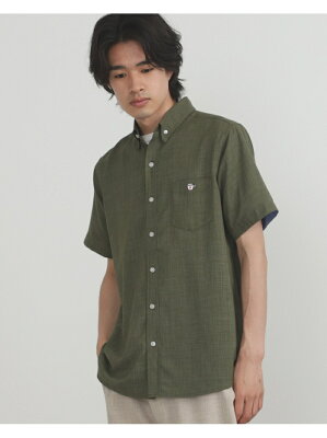 【SALE/20%OFF】BEAMS HEART BEAMS HEART / コーヒー刺繍 ショートスリーブ シャツ ビームス ハート シャツ/ブラウス 長袖シャツ カーキ ブルー ネイビー【RBA_E】【送料無料】