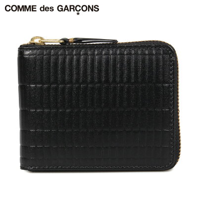 COMME des GARCONS コムデギャルソン 財布 二つ折り メンズ レディース ラウンドファスナー 本革 BRICK WALLET ブラック 黒 SA7100BK