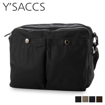 Y’SACCS イザック ショルダーバッグ レディース DOUBLE HOOK POCKET SHOULDER ブラック グレージュ ネイビー ブラウン 黒 20-008-01