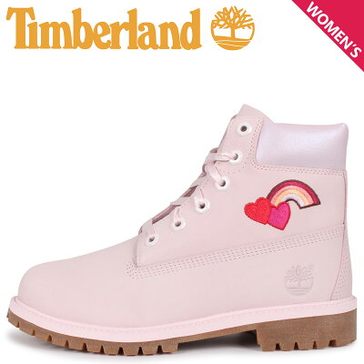 【最大1000円OFFクーポン】Timberland ティンバーランド 6インチ プレミアム ウォータープルーフ ヌバック ブーツ レディース キッズ 防水 JUNIOR 6INCH PREMIUM WATERPROOF BOOTS ピンク A2C97