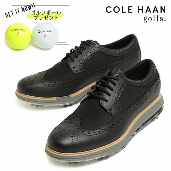 コールハーン COLE HAAN コールハーン シューズ ゴルフ メンズ ゴルフシューズ レザー ウイングチップ スパイク レースアップ オリジナルグランド ツアー ゴルフ ウォータープルーフ C36154 BLACK/NATURAL ブラック