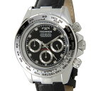 テクノス 腕時計（メンズ） テクノス TECHNOS T4392LB クロノグラフ 24時間計 10気圧防水 ブラック×シルバー メンズ 腕時計 新品
