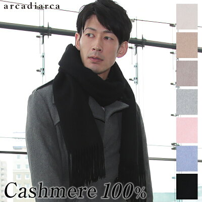 カシミヤ100% ストール 無地 フリーサイズ (カシミヤ 大判 メンズ カシミア マフラー ギフト クリスマス 誕生日 プレゼント arcadiarca) (送料無料)【在庫限り】