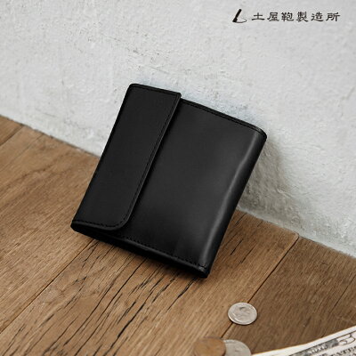 【土屋鞄】ブラックヌメ スモールウォレット メンズ財布 ミニ財布 二折財布 本革 オールレザー ブランド プレゼント ギフト 誕生日 日本製 新生活 父の日