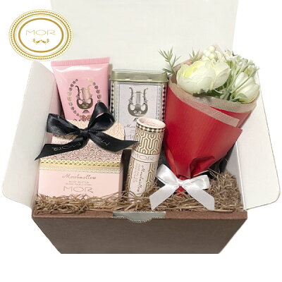 MOR (モア) ギフトセット 4点SET 『LITTLE LUXURIES コフレセット』 フラワーブーケ GIFT BOX & カード or のし短冊付き ハンドクリーム 【 ギフト 誕生日 プレゼト ギフト 御祝 内祝 】【ランキング受賞】【あす楽対応】