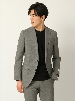 【シルバーウィーク10%OFF+全P5倍】スーツ ツーパンツ 2つボタン グレンチェック FIT CH14 ライトグレー ザ・スーツカンパニー