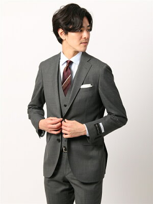 【期間限定10%OFF】FORMAL スリーピース FIT CH14 2つボタンスーツ シャークスキン ミディアムグレー ザ・スーツカンパニー メンズ