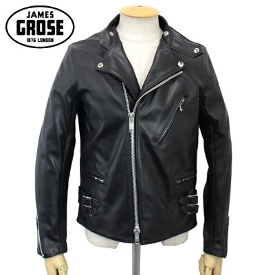 正規取扱店 JAMES GROSE (ジェームスグロース) G05-12 MEN'S KANSAN CHL JACKET(メンズ カンサン カウハイドレザー ジャケット) BLACK JG003