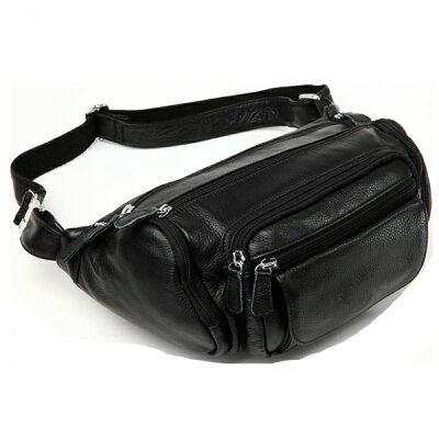 【DEAL参加15%P】TIDING 大容量 本革 ウエストバッグ メンズ ヒップバッグ 牛革 シュリンクレザー 2WAY ボディバッグ ワンショルダーバッグ ウエストポーチ ファニーパック 自転車鞄 アウトドア カジュアル ブラック D-MF MNFA_DL SBFA_DLB5