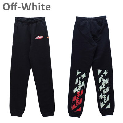 オフホワイト スウェットパンツ パーカー ブラック/レッド SPLIT LOGO SLIM SWEATPANTS OMCH014 S19 0030061020 Off-White 【送料無料(※北海道・沖縄は1,000円)】