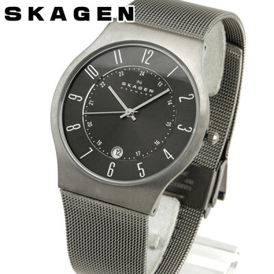 SKAGEN スカーゲン 233XLTTM グレーメンズ 腕時計 チタンケース ステンレスバンド 誕生日プレゼント 男性 卒業祝い 入学祝い ギフト 北欧デザイン ブランド