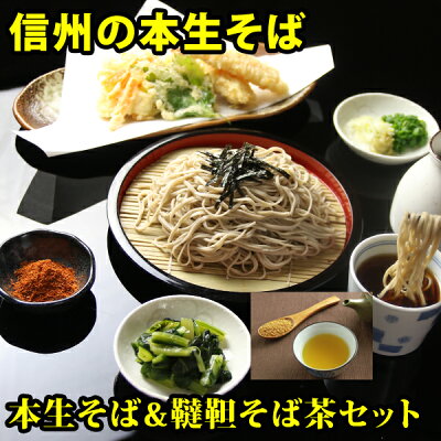 お中元 父の日プレゼント ギフト 信州そば セット 6食と韃靼そば茶のギフトセットつゆ付き、野沢菜、七味付セット 生麺 蕎麦 熨斗対応OK 生 蕎麦 食べ物 送料無料(※北海道、九州、四国、沖縄は別途送料加算となります) 早割