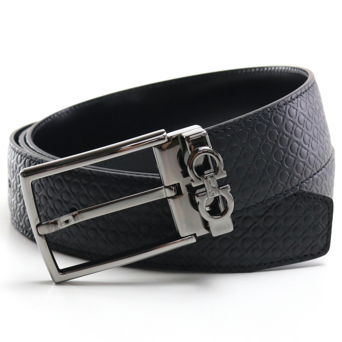 フェラガモ ベルト（メンズ） フェラガモ FERRAGAMO メンズベルト 67-A037 0718382 NERO/NERO ブラック bos-31