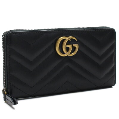 グッチ GUCCI GGマーモント ラウンドファスナー 長財布 443123 DTD1T 1000 ブラック レディース ブランド 財布 サイフ ウォレット 長サイフ