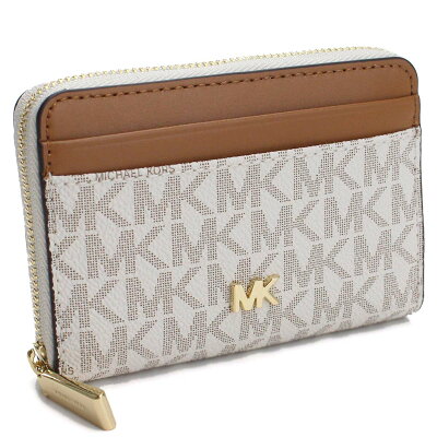 マイケル コース MICHAEL KORS MK シグネチャー ミニ財布 コインケース 小銭入れ 34F9GF6Z1B 149 VANILLA/ACRN ホワイト系 ブラウン系 レディース
