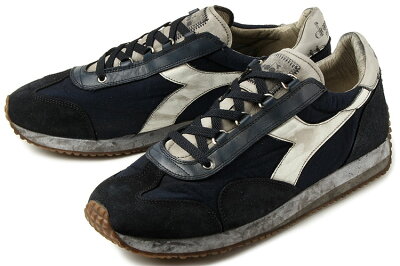 【アウトレット 在庫処分】Diadora heritage(ディアドラ ヘリテージ) EQUIPE H DIRTY STONE WASH EVO(エキップ ダーティー ストーンウォッシュ エボ) 174736 4728 ブルーデニム/レイングレー
