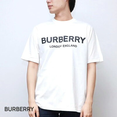 バーバリー BURBERRY LETCHFORD TAV Tシャツ メンズ 半袖 ロゴプリント コットンTシャツ ホワイト ブラック XXS XS S M L 80260171 カジュアル ブランド おしゃれ 白 黒 クルーネック