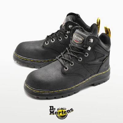 ドクターマーチン シューズ DR.MARTENS プレナム ウォータープルーフ スチールトゥ 安全靴 レースアップ PLENUM WATERPROOF STEEL TOE R23388001 メンズ 滑り止め 耐水 防水 エアクッション 黒 おしゃれ スニーカー 靴 セーフティーシューズ