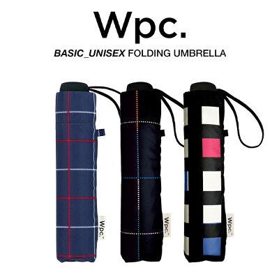 Wpc 折りたたみ傘 軽量 大きい58cm レディース メンズ 男女兼用傘 晴雨兼用傘 チェック柄 BASIC FOLDING UMBRELLA Wpc. ワールドパーティー MSM