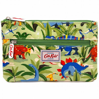 【店内全品P10倍 2/4 20時〜 お買い物マラソン】キャスキッドソン キッズ ポーチ Cath Kidston DOUBLE ZIP PENCIL CASE DINOSAUR JUNGLE