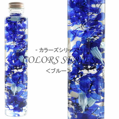 七色のハーバリウム 【ブルー】 〜 COLORS SERIES 〜 紫陽花 デイジー ミニかすみ草 【楽ギフ_内祝い 【楽ギフ_結婚祝い プリザーブドフラワー ギフト 観葉植物 楽天 インテリア雑貨 クリスマス 植物標本 オイル ウォーターフラワー 即納