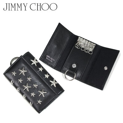 【最大1000円OFFクーポン】 JIMMY CHOO NEPTUNE CST BLACK ジミーチュウ キーケース キーホルダー レディース 6連 レザー スター スタッズ ブラック 黒