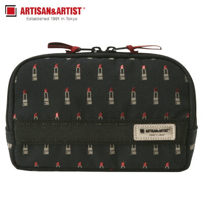 ARTISAN&ARTIST SLOPE SHAPE POUCH アルティザン&アーティスト ポーチ 化粧ポーチ コスメポーチ 化粧ポーチ トラベルポーチ 小物入れ レディース ブラック 黒 8WP-LI110H