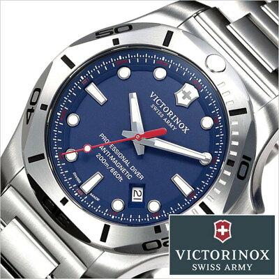 ビクトリノックス スイスアーミー 時計 イノックス プロフェッショナル ダイバー VICTORINOX SWISSARMY 腕時計 INOX PROFESSIONAL DIVER メンズ ネイビー VIC-241782 正規品 防災 アウトドア スポーツ レジャー おすすめ 人気 ダイバーズ ダイビング シルバー プレゼント F