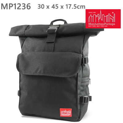 送料無料 ●ポイント5倍●Manhattan Portage マンハッタンポーテージ リュック ロールトップ バッグ Silvercup Backpack ブラック シルバーカップ MP1236【バックパック】【w12】