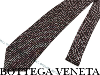 BOTTEGA VENETA ネクタイ ボッテガベネタ シルク ウーブン ブラック×ブラウン×ホワイト 450763-4V0021076 ブランド/メンズ/男性用