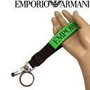 アルマーニ キーケース（メンズ） EMPORIO ARMANI キーホルダー エンポリオアルマーニ メンズ&レディース 大きめ ブラック×ネオングリーン Y4R266-YI40J-84255 ブランド
