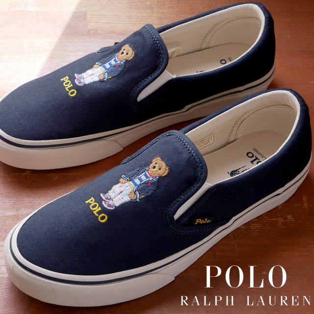 ポロ ラルフローレン スリッポン メンズ 【送料無料】【あす楽】ポロ ラルフローレン POLO RALPH LAUREN メンズ スリッポン キートン-スリップ-SK-SPO ワイズD スニーカー カジュアルシューズ ローカット 靴 ポロベア RB85 ネイビー evid