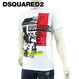 ディースクエアード ディースクエアード/DSQUARED2 メンズ Tシャツ S71GD1054 S23009 (ホワイト/100) 半袖/クルーネック/SL【プレミアムSTOCK-21SS】