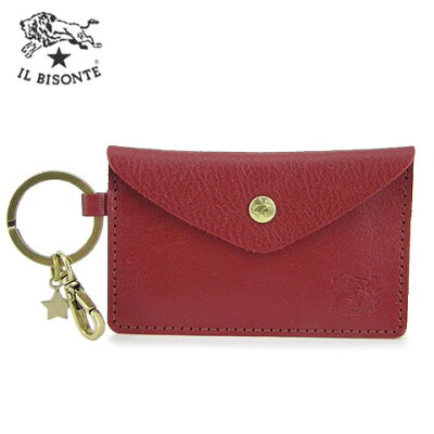 イルビゾンテ/IL BISONTE ユニセックス キーリング&コインケース C0928 P (ROSSO/245) ウォレット/サイフ/小銭入れ/コインパース/キーリング付き/小物/プレゼント/誕生日/クリスマス/パーティー/バレンタイン/メンズ/レディース/男女兼用/5452404350/SL