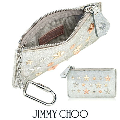 ジミーチュウ/JIMMY CHOO ユニセックス キーチェーン付コインケース NANCY GTA (CHAMPAGNE ROSE GOLD/シルバー) ナンシー/コインケース/ゴールド金具/スタッズ/小物/プレゼント/誕生日/クリスマス/レディース/男女兼用/SL