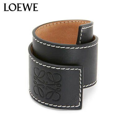 【2022春夏新作】 ロエベ/LOEWE レディース ブレスレット SMALL SLAP 11919336 (BLACK/ブラック/1100) スモール スラップ ブレスレット/ラップブレス/レザー/アナグラムロゴ/小物/アクセサリー/プレゼント/誕生日/クリスマス/母の日/119.19.336