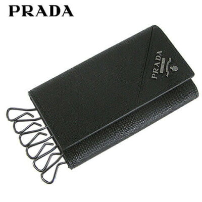 【2021春夏新作】 プラダ/PRADA メンズ キーケース SAFFIANO METAL 2PG222 QME (NERO/F0002) ブラック/6連/小物/プレゼント/誕生日/パーティー/バレンタイン/父の日/クリスマス/シルバー 金具