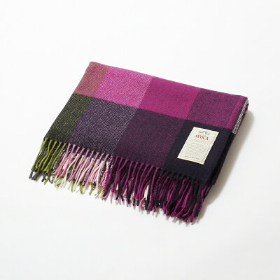 【ポイント5倍】 アヴォカ AVOCA ブランケット ひざ掛け 【ラムウールスロー:LAMBSWOOL THROWS】 142×100cm THROW KNEE SIZE パープル系(PIONEER) 【bsm】
