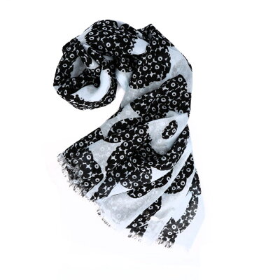 マリメッコ スカーフ FIORE UNIKOT 90588 589 ブラック×ブルー MARIMEKKO 【ゆうパケ可】【同梱不可】【ギフト不可】【RSL】 【zkk】