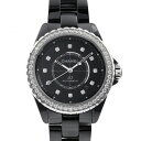 シャネル 腕時計（メンズ） シャネル CHANEL J12 キャリバー 12.1 ダイヤモンドベゼル H6526 ブラック文字盤 新品 腕時計 メンズ
