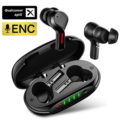 【ENCデュアルマイク&Qualcomm/apt-X対応 】 Bluetooth イヤホン ワイヤレスイヤホン HiFi高音質 Bluetooth5.1 IPX7防水 ブルートゥース イヤホン 自動ペアリング 3Dステレオサウンド CVC8.0ノイズキャンセリング&AAC対応 新生活