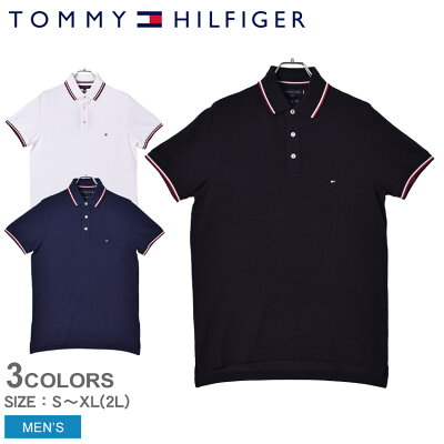 トミーヒルフィガー ポロシャツ TOMMY HILFIGER TOMMY TIPPED SLIM POLO メンズ ブラック 黒 ホワイト 白 ネイビー MW0MW09734 カットソー トップス 半袖 無地 ロゴ 運動 スポーツ アウトドア タウンユース ブランド トミー シンプル