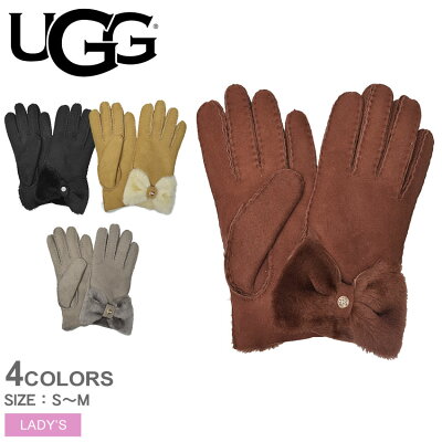 【クーポン配布中】【メール便可】UGG アグ 手袋 ボウ ショーティ グローブ BOW SHORTY GLOVE 17368 レディース 黒 ブラック ブラウン グレー 革小物 レザー 防寒 リボン シープスキン 撥水 おしゃれ 誕生日 プレゼント ギフト 母の日